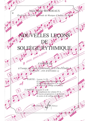 Nouvelles leçons de solfège rythmique. Volume 3 